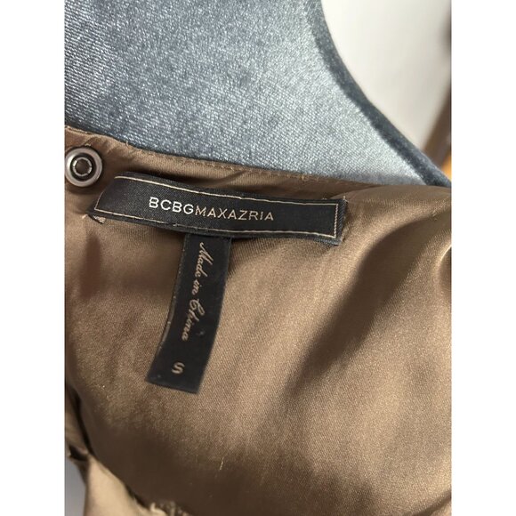 BCBG MAXAZRIA Sleeveless Brown Romper With Snap Buttons & Elastic Waist Small - Picture 4 of 14